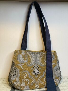 Ketti Chenille Damask Brocade Fabric Shoulder Bag Purse Victorian Renaissance